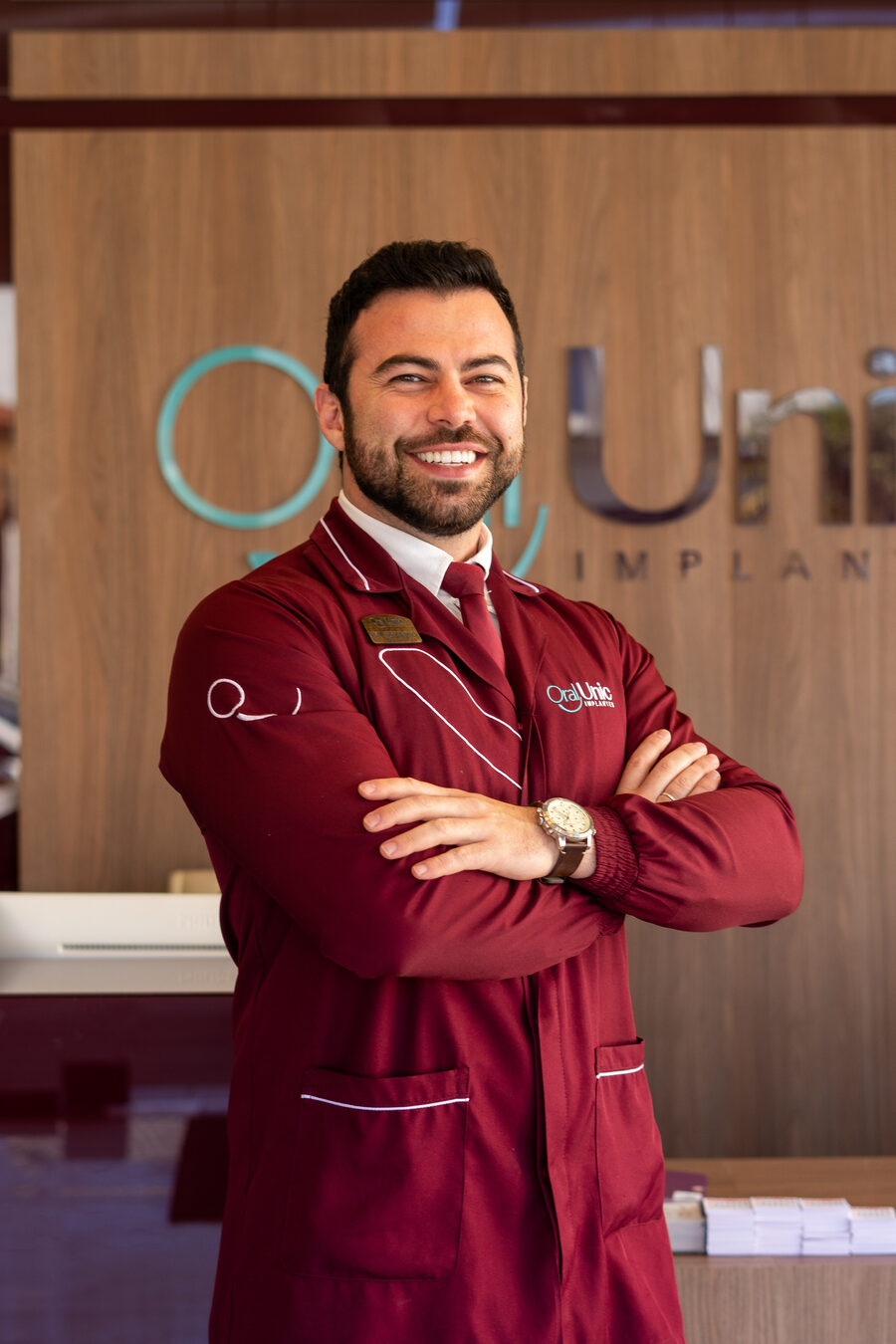 Dr. Eduardo Perlin na recepção da Oral Unic Osório